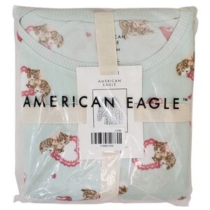 AMERICAN EAGLE Pajama Set Women Luxe Plush Kitten NWT